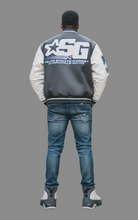 Load image into Gallery viewer, GEEKS Varsity Jacket to match Retro Jordan 9 Flint Grey