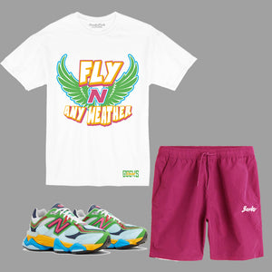 Fly n Any Weather 1 Short Set to match New Balance 9060 Beach Glass Pink