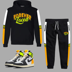 Forever Laced Hooded Sweatsuit to match Retro Jordan 1 Volt Gold - In Stock