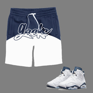 GEEKS Shorts to match Retro Jordan 6 Midnight Navy sneakers