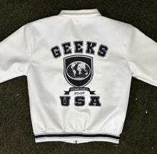 Load image into Gallery viewer, GEEKS USA Vintage Leather Bomber Jacket to match Retro Jordan 11 Gratitude aka DMP sneakers