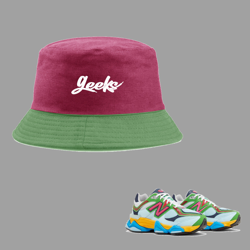 GEEKS Bucket Hat 1 to match New Balance 9060 Beach Glass sneakers