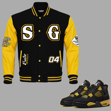 Load image into Gallery viewer, SG Thunder Youth Varsity Jacket to match Retro Jordan 4 Thunder sneakers