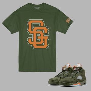 SG Giants T-Shirt to match Retro Jordan 5 Olive sneakers