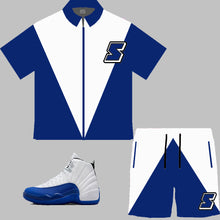 Load image into Gallery viewer, Super S Windbreaker Short Set to match Retro Jordan 12 Blueberry sneakers