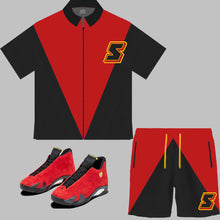 Load image into Gallery viewer, Super S Windbreaker Short Set match the Retro Jordan 14 Ferrari sneakers