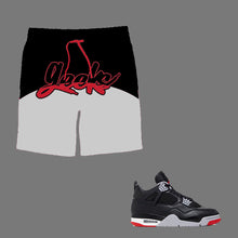 Load image into Gallery viewer, GEEKS Bold Shorts to match Retro Jordan 4 Bred Reimagined sneakers