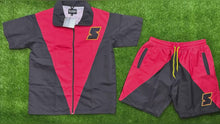Load and play video in Gallery viewer, Super S Windbreaker Short Set match the Retro Jordan 14 Ferrari sneakers