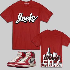Chicago Windy City T-Shirt to match Retro Jordan 1 Lost and Found sneakers