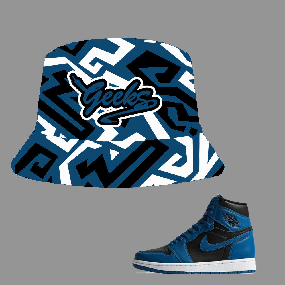GEEKS Bucket hat to match Retro Jordan 1 Dark Marina Blue