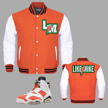 Load image into Gallery viewer, Like Mike Varsity Jacket to match Retro Jordan 6 Like Mike sneakers