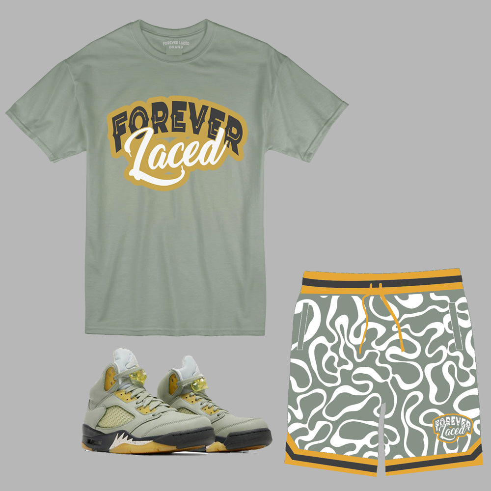 Forever Laced Short Set 1 to match Retro Jordan 5 Jade Horizon SGC