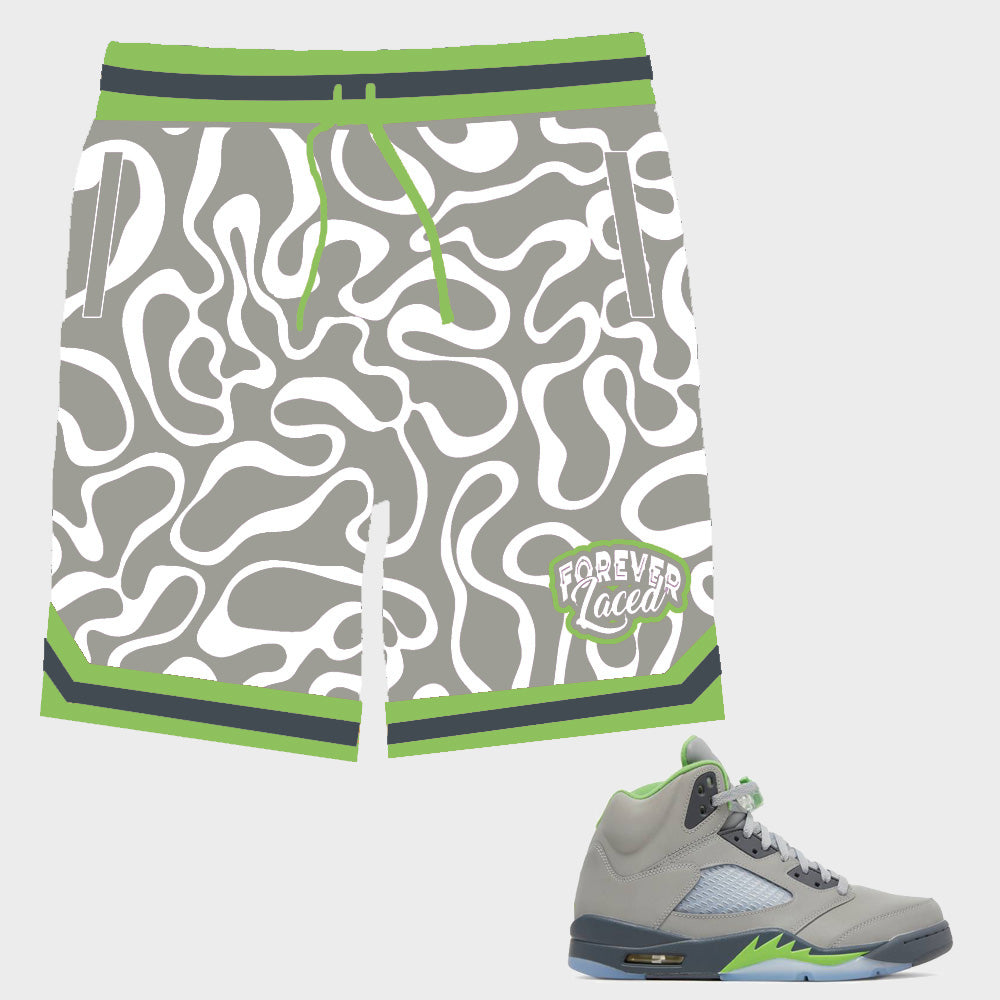 Forever Laced Shorts to match Retro Jordan 5 Green Bean