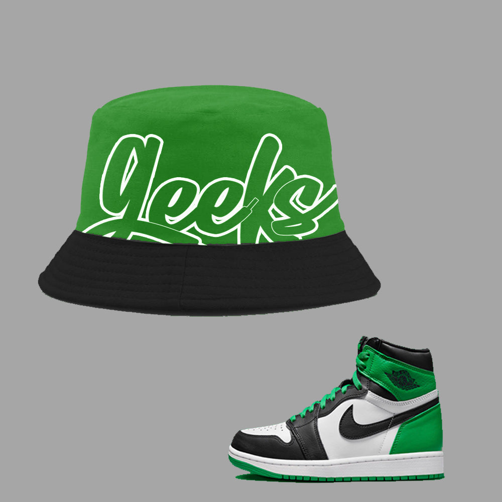 GEEKS Bucket Hat to match Retro Jordan 1 Lucky Green sneakers