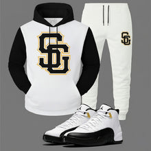 Load image into Gallery viewer, SG Giants Hooded Sweatsuit to match Retro Jordan 12 Taxi sneakers
