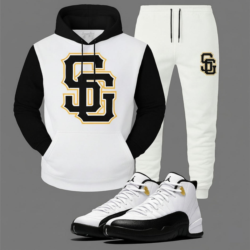 SG Giants Hooded Sweatsuit to match Retro Jordan 12 Taxi sneakers