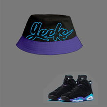 Load image into Gallery viewer, GEEKS Bucket Hat to match Retro Jordan 6 Aqua sneakers
