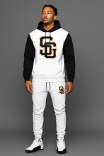 Load image into Gallery viewer, SG Giants Hooded Sweatsuit to match Retro Jordan 12 Taxi sneakers
