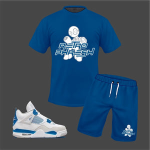 Retro Phresh Short Set - Military Blue