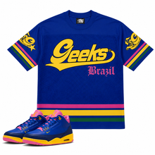 Load image into Gallery viewer, GEEKS Brazil Mesh Jersey to match Retro Jordan 3 Brazil sneakers

