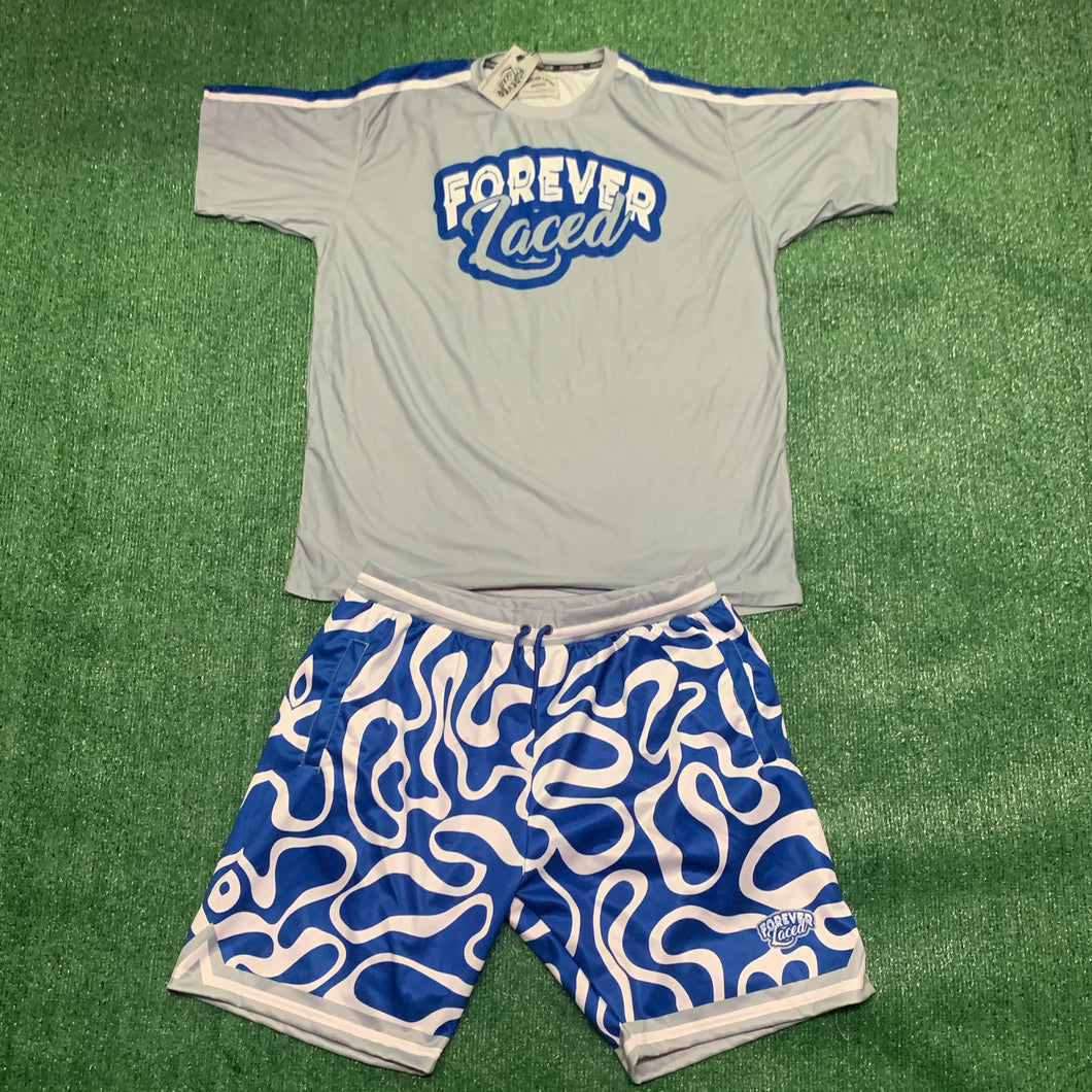 Forever Laced Retro Short Set - Military Blue