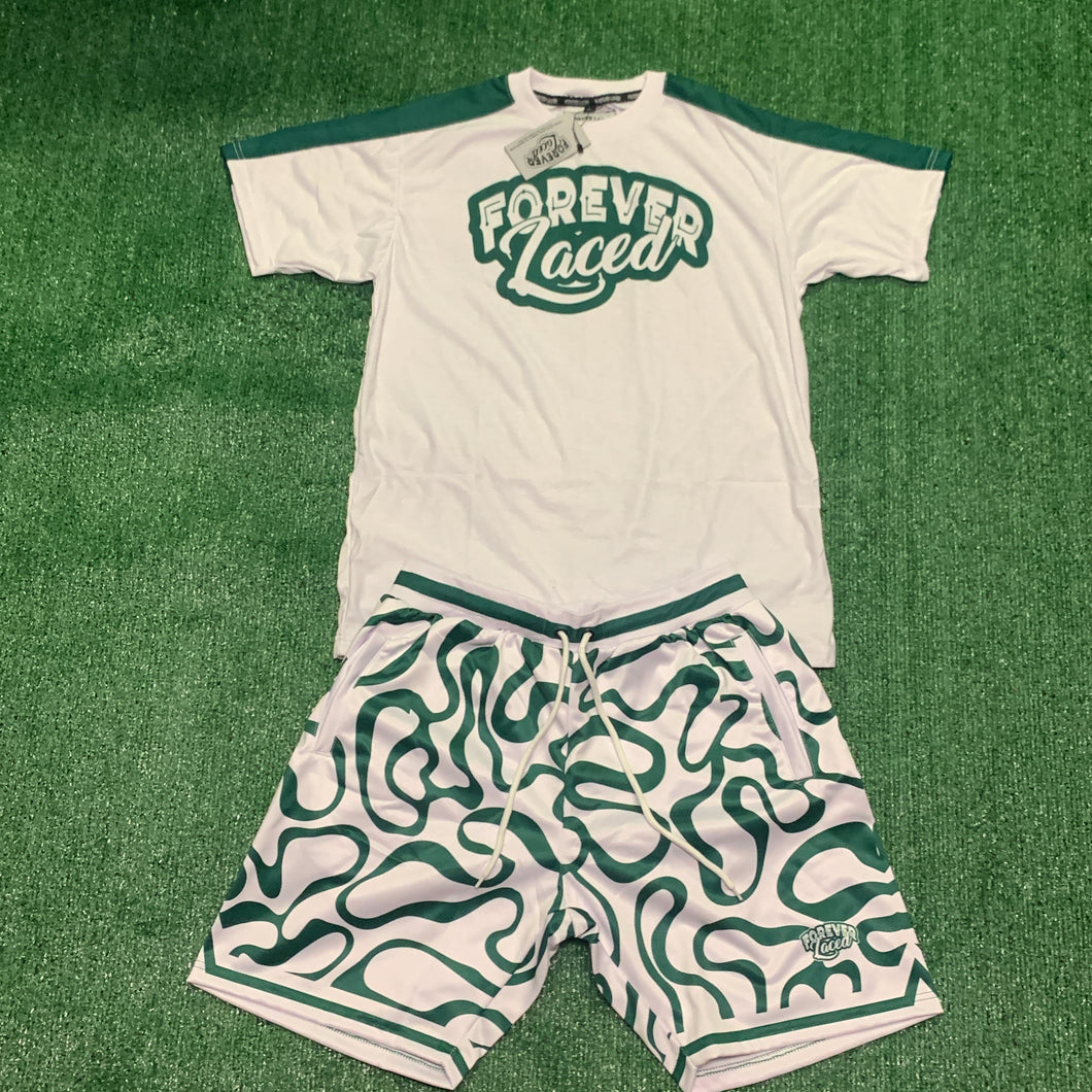 Forever Laced Retro Short Set - Oxidized Green