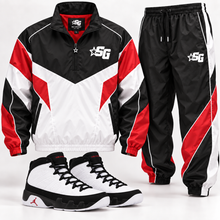 Load image into Gallery viewer, SG 90s Quarter Zip Windbreaker Set - Jordan 9 Space Jam Sneakers
