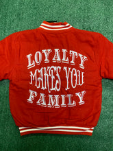 Load image into Gallery viewer, Loyalty Makes You Family Varsity Jacket to match Retro Jordan 11 Cherry - In Stock
