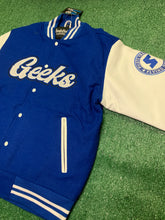 Load image into Gallery viewer, GEEKS Flight Club Varsity Jacket to match Retro 12 Blueberry - In Stock
