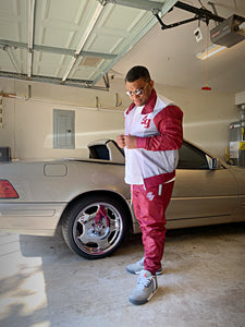 SG Nostalgia Tracksuit to match Retro Jordan 5 Grape sneakers