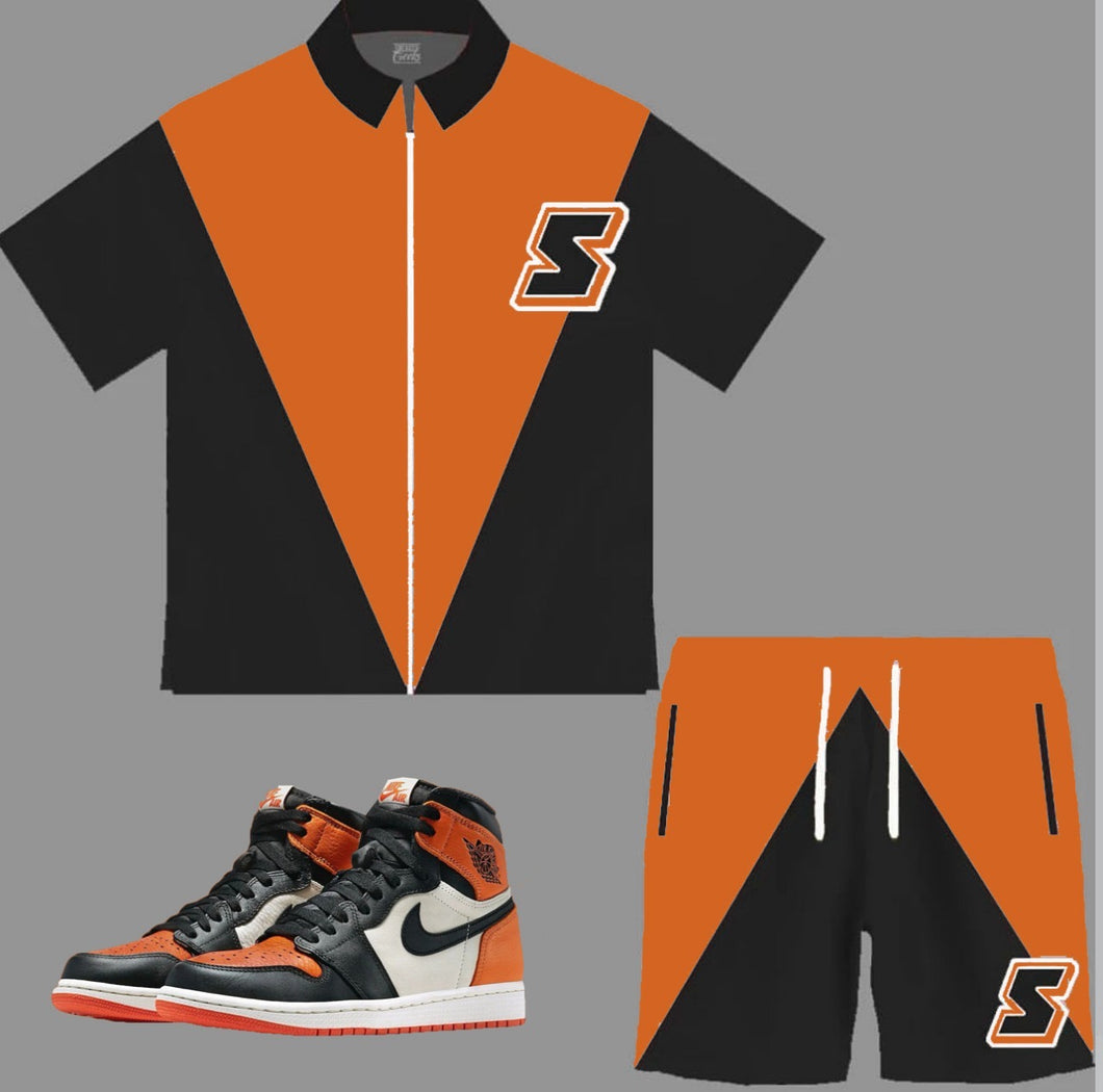 Super S Windbreaker Short Set to match Retro Jordan 1 Shattered Backboard