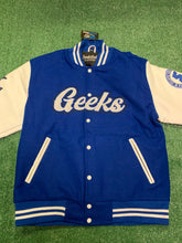 Load image into Gallery viewer, GEEKS Flight Club Varsity Jacket to match Retro 12 Blueberry - In Stock
