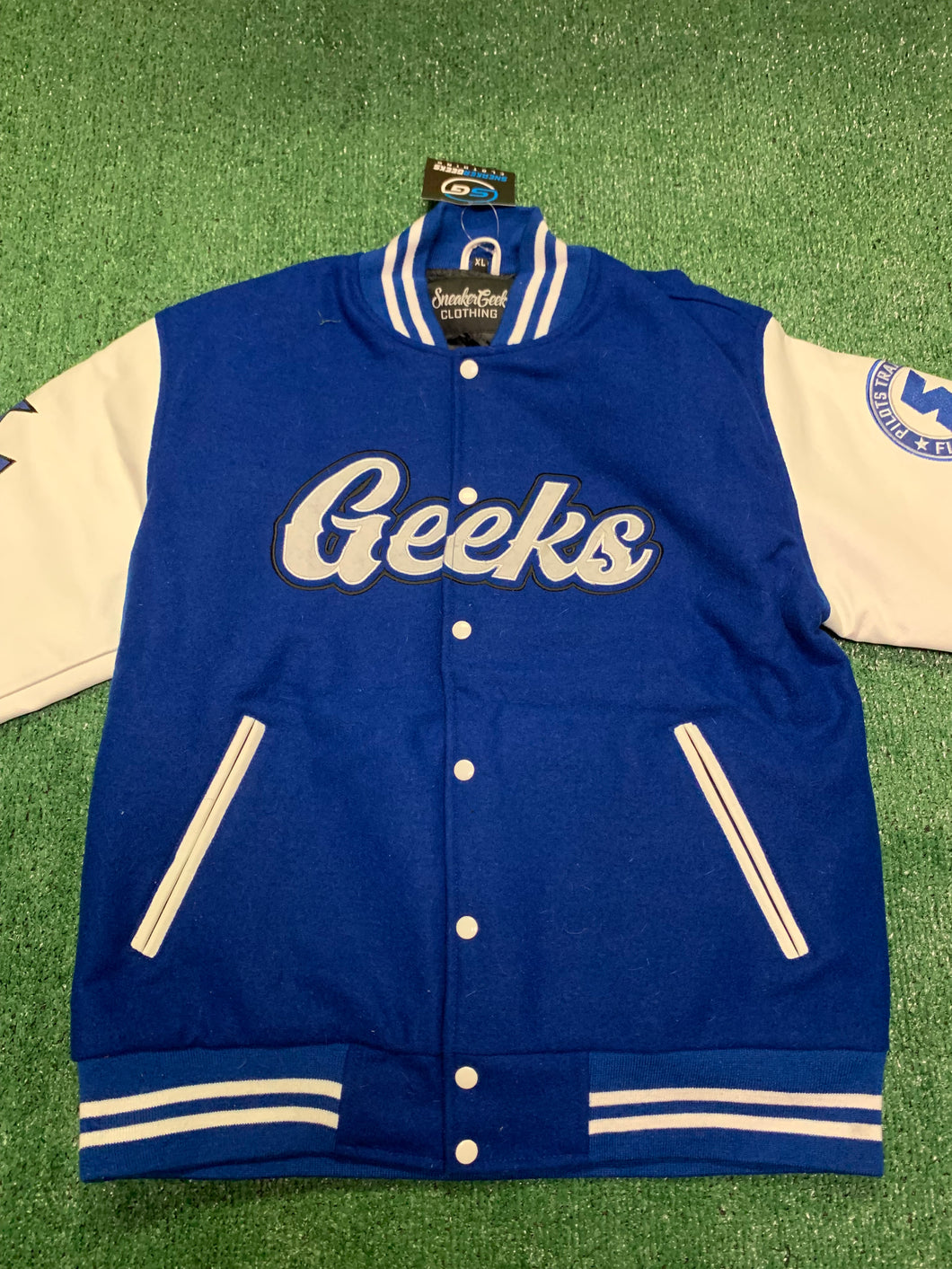 GEEKS Flight Club Varsity Jacket to match Retro 12 Blueberry - In Stock