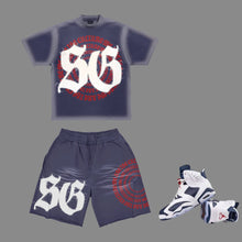 Load image into Gallery viewer, We Are The Culture Sun Faded Short Set to match Retro Jordan 6 Olympic sneakers
