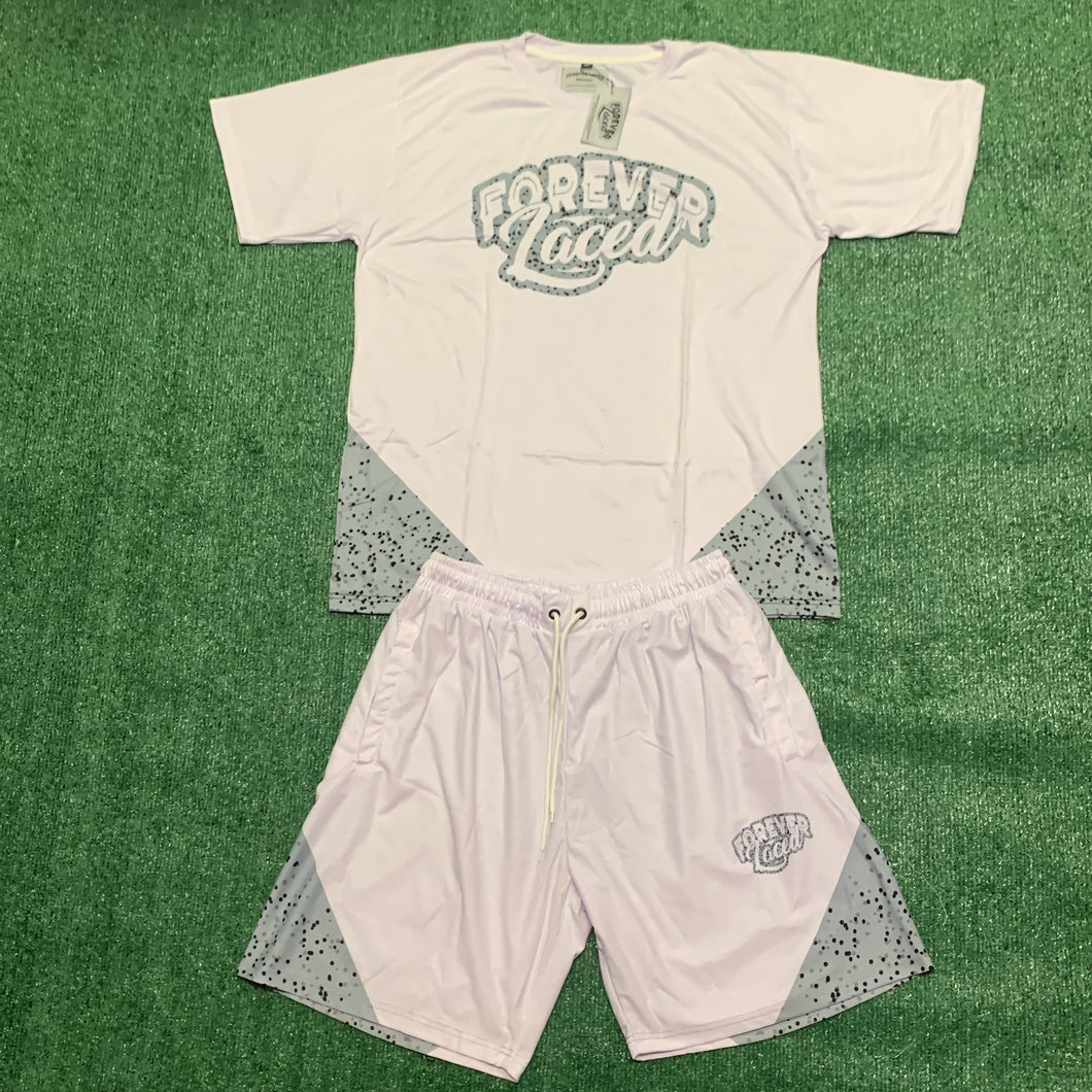 Forever Laced Short Set - White Cement