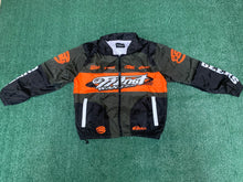 Load image into Gallery viewer, SG Most Wanted Windbreaker Set - Black/Deep Green and Orange
