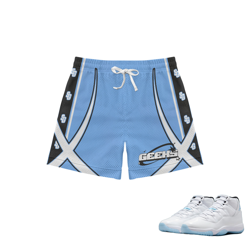 GEEKS Spectrum Mesh Shorts to match Retro Jordan 11 Legend Blue sneakers