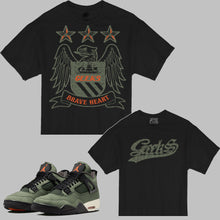 Load image into Gallery viewer, Brave Heart Boxy T-Shirt to match Retro Jordan 4 Undefeated sneakers
