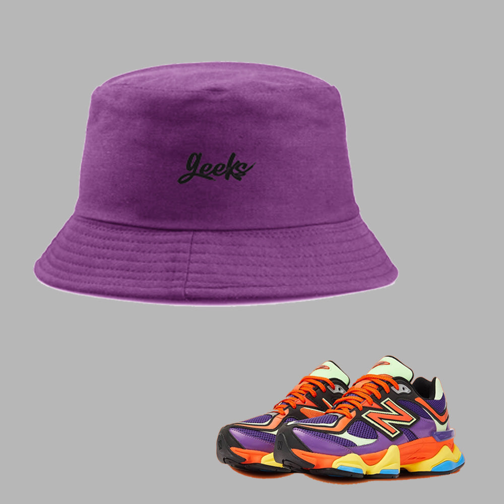 GEEKS Bucket Hat to match New Balance 9060 Prism Purple sneakers