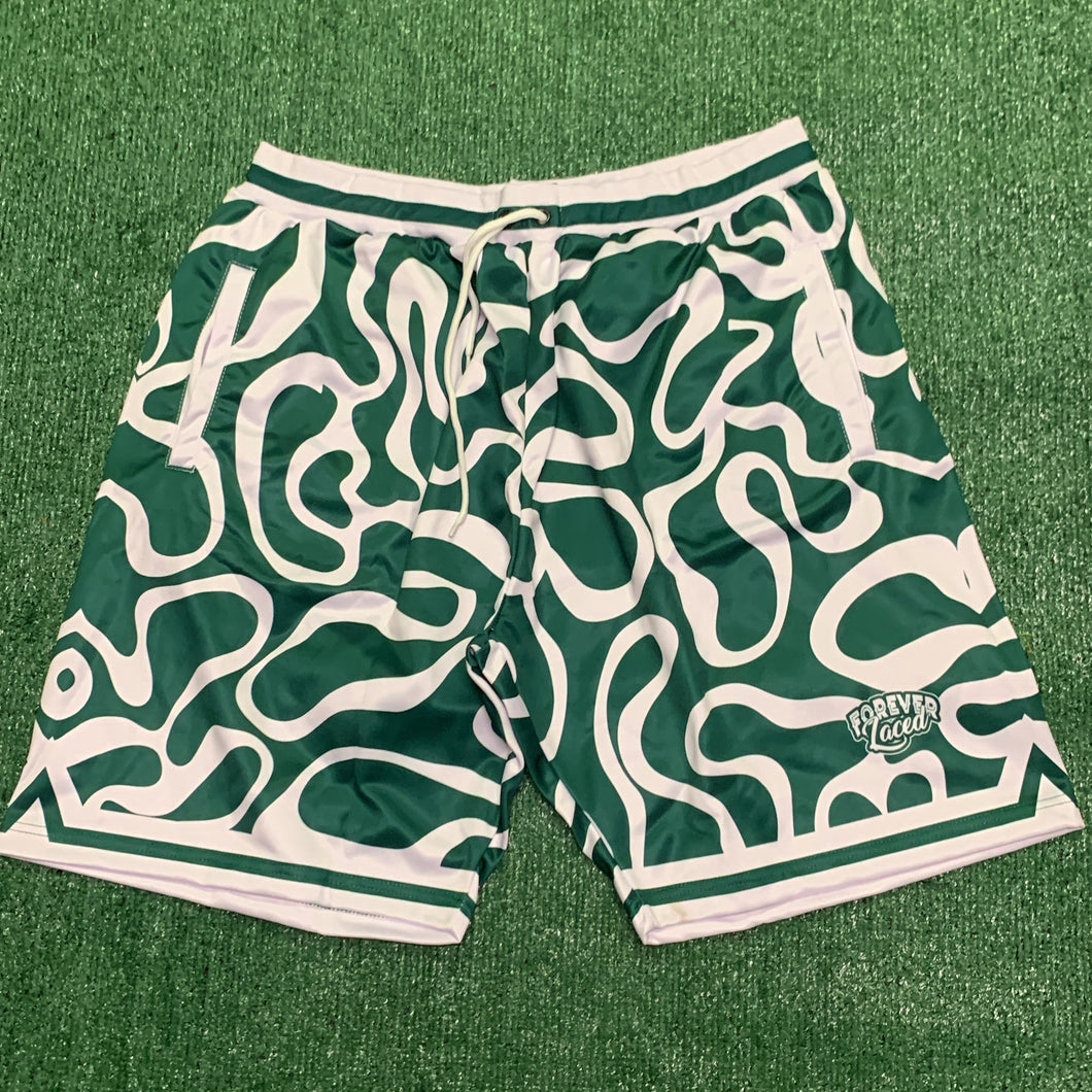 Forever Laced Retro Shorts - Oxidized Green