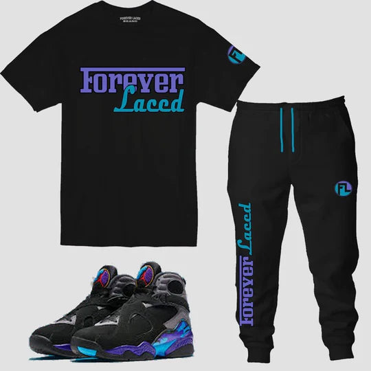 Forever Laced Racer Outfit to match Retro Jordan 8 Aqua sneakers