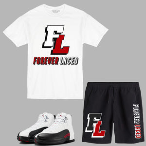 FL Forever Laced Short Set to match Retro Jordan 12 Taxi Flip sneakers