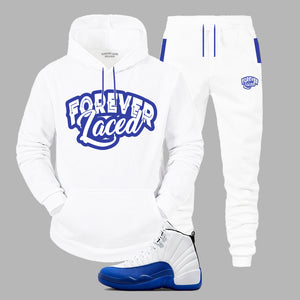 Forever Laced Hooded Sweatsuit to match Retro Jordan 12 Blueberry sneakers