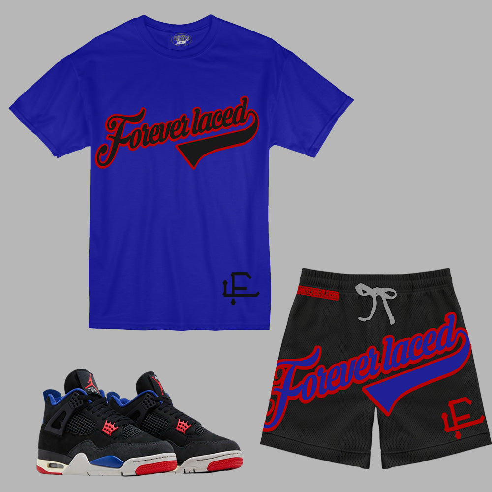 Forever Laced FL Stadium Short Set to match Retro Jordan 4 Rare Air sneakers