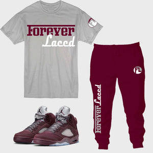 Forever Laced Racer Outfit to match Retro Jordan 5 Burgundy sneakers