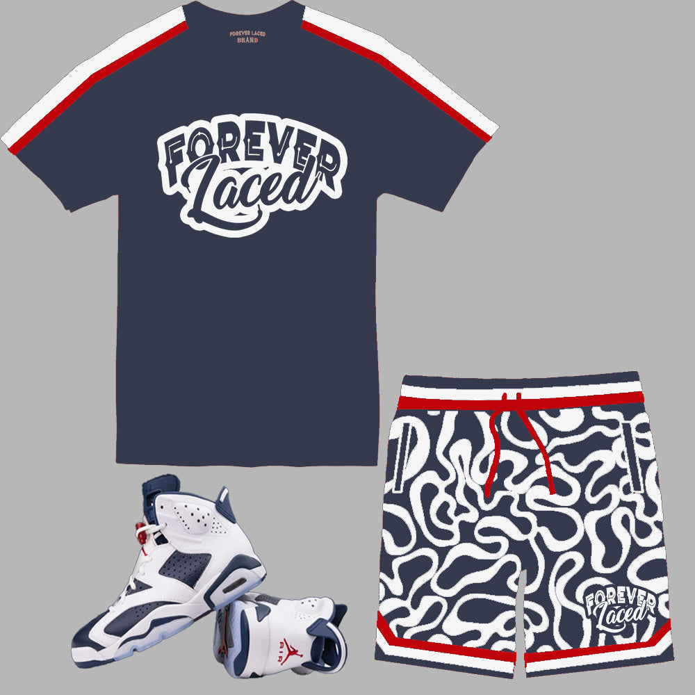 Forever Laced Retro Short Set to match the Retro Jordan 6 Olympic sneakers