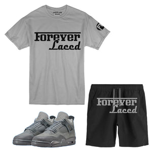 Forever Laced Racer Short Set to match Retro Jordan 4 Wet Cement sneakers