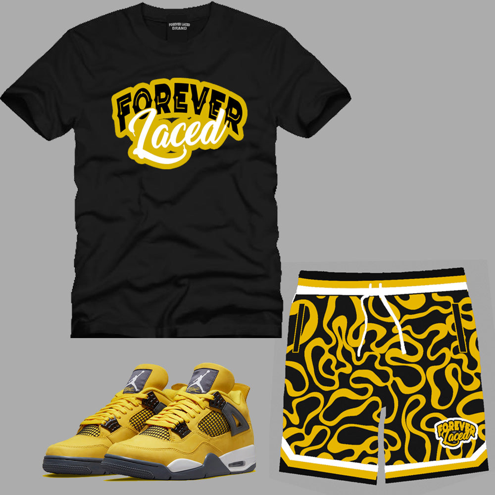 Forever Laced Short Set to match Retro Jordan 4 Lightning Sneakers