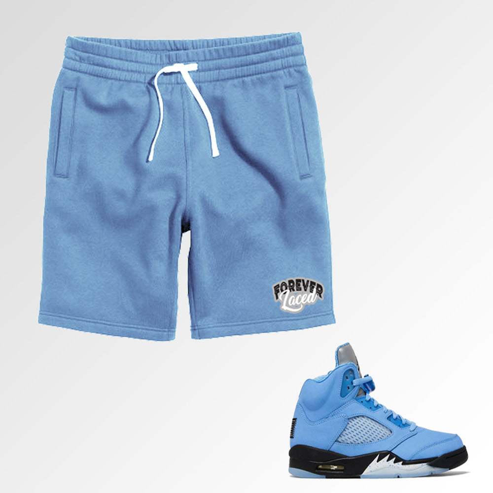 Forever Laced Shorts to match Retro Jordan 5 SE UNC sneakers