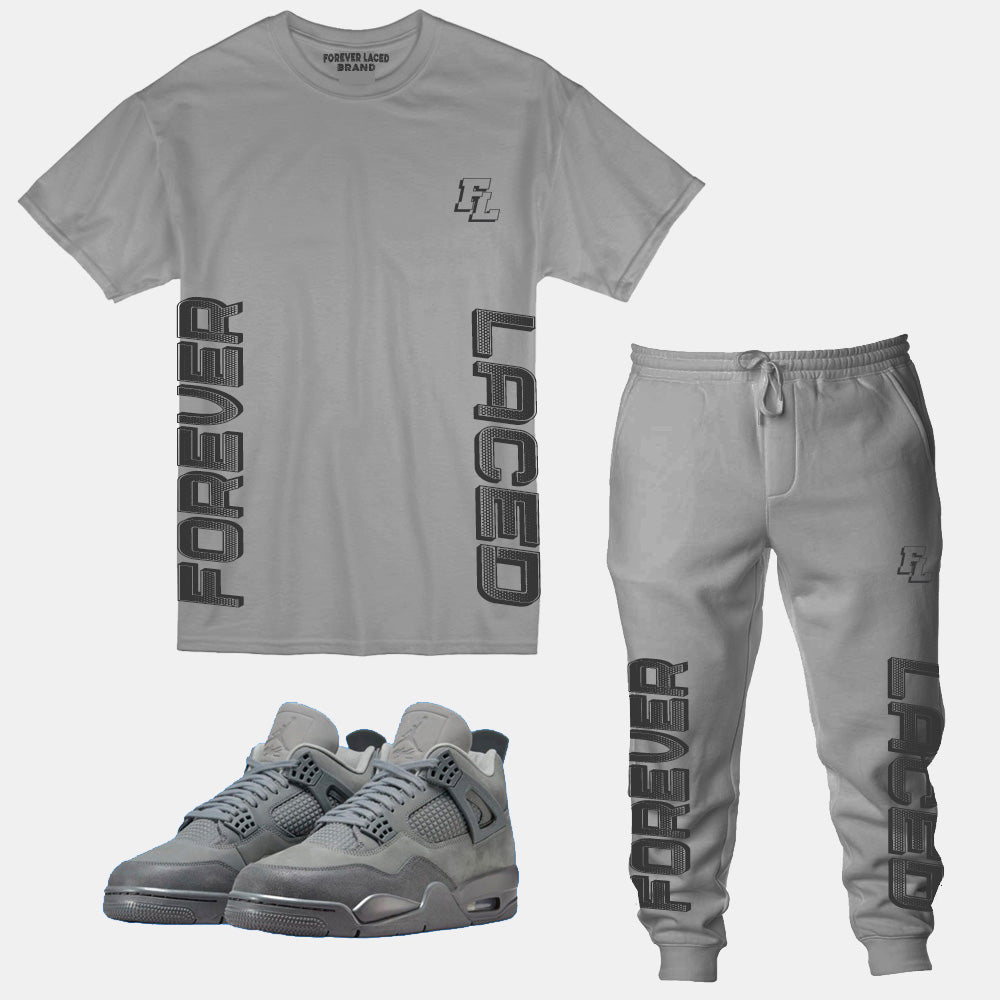 Forever Laced FL Outfit to match Retro Jordan 4 Wet Cement sneakers